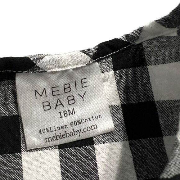 Mebie 18m Baby Black Checkered Linen Blend Dress - Picture 5 of 5